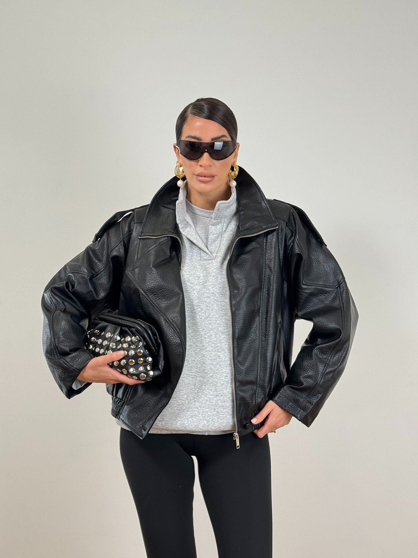Giubbino ECOPELLE VIRALE NERO 8822k