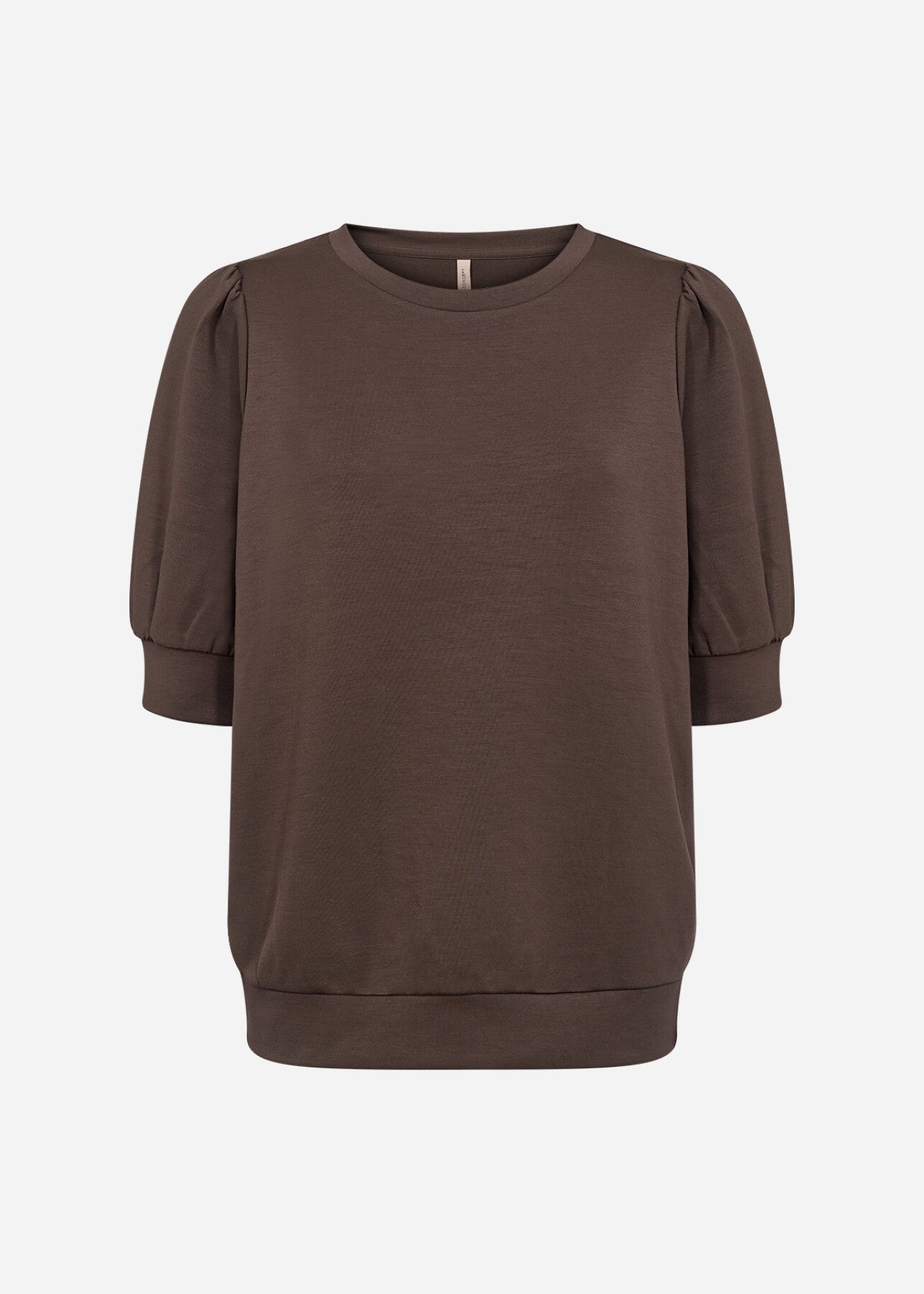 Elena™ – Blusa de Felpa con Mangas Cortas Marrón