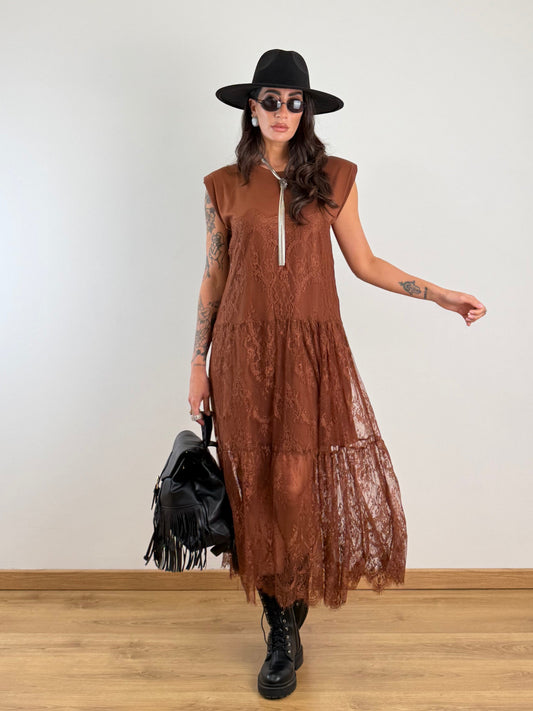 Abito Gipsy chic mattone 3340