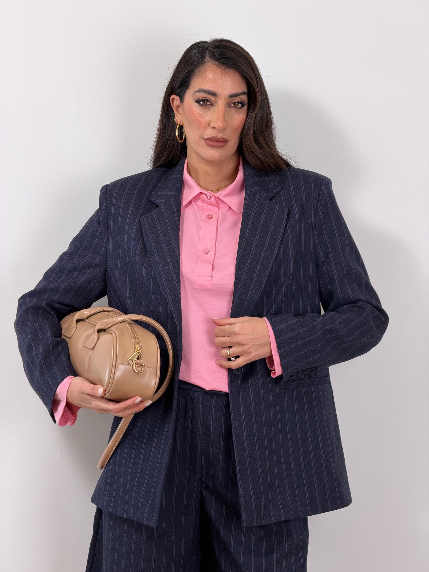 Blazer lumina  blue gessato violet 260042