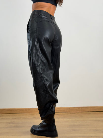 Coordinato ecopelle nero 5598/5592
