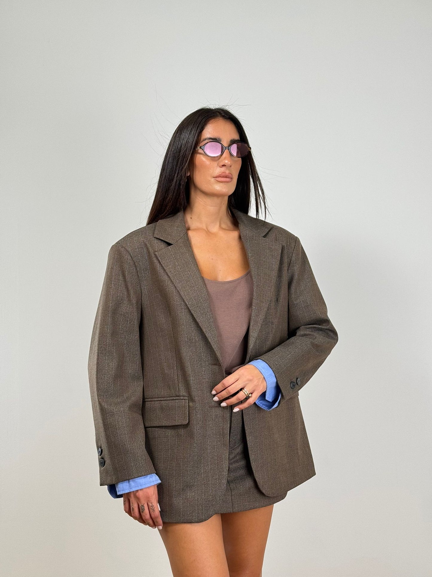 BLAZER OVER GESSO LUMINA marrone LD3310