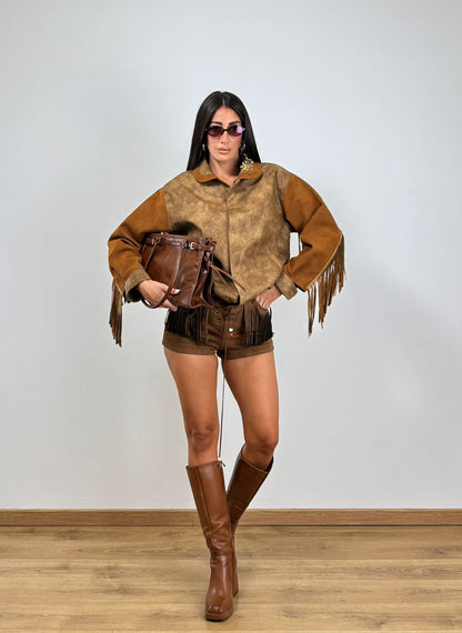 Short Camoscio frange 43620