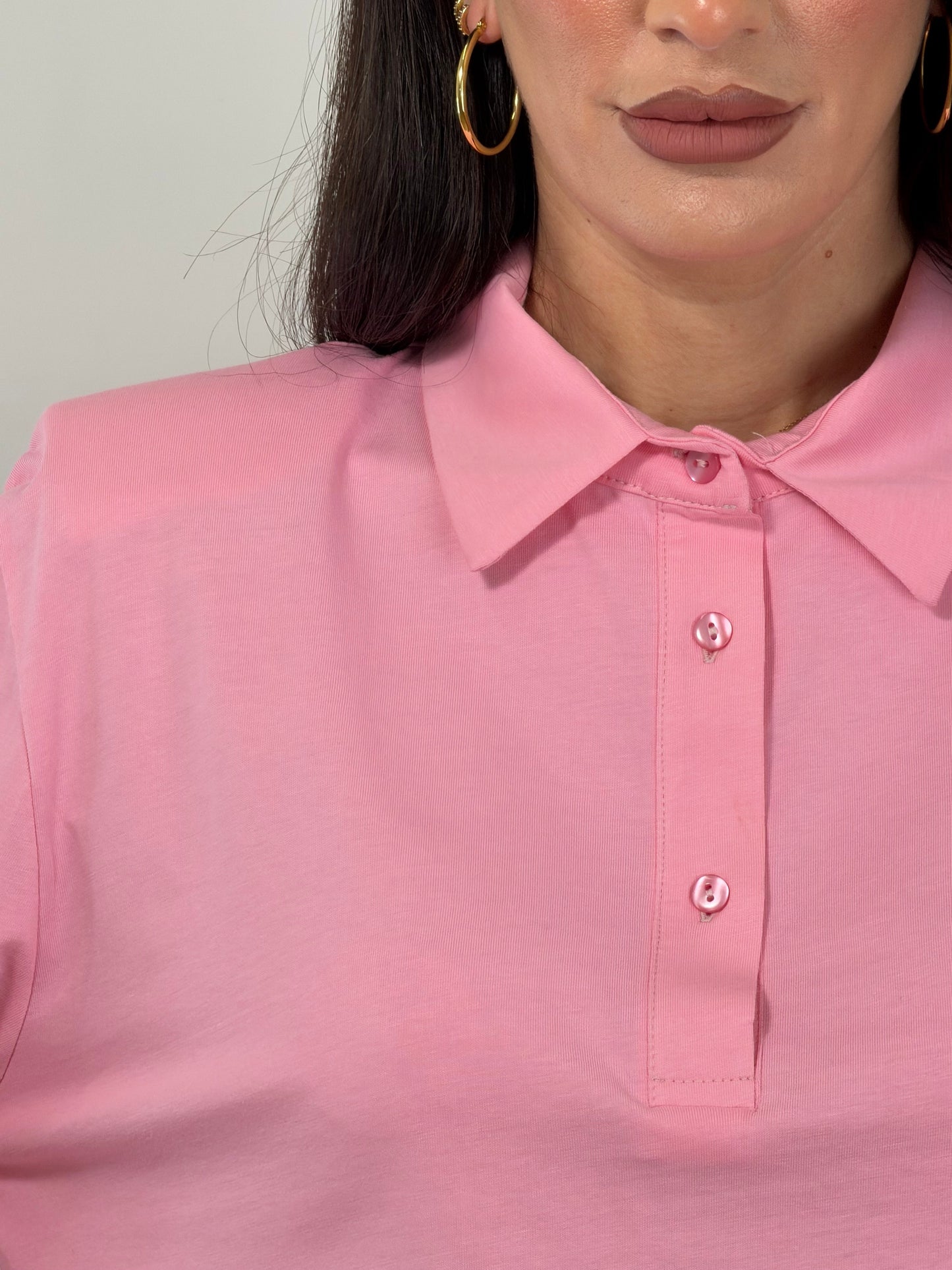 Polo rosa Just West D2615-F