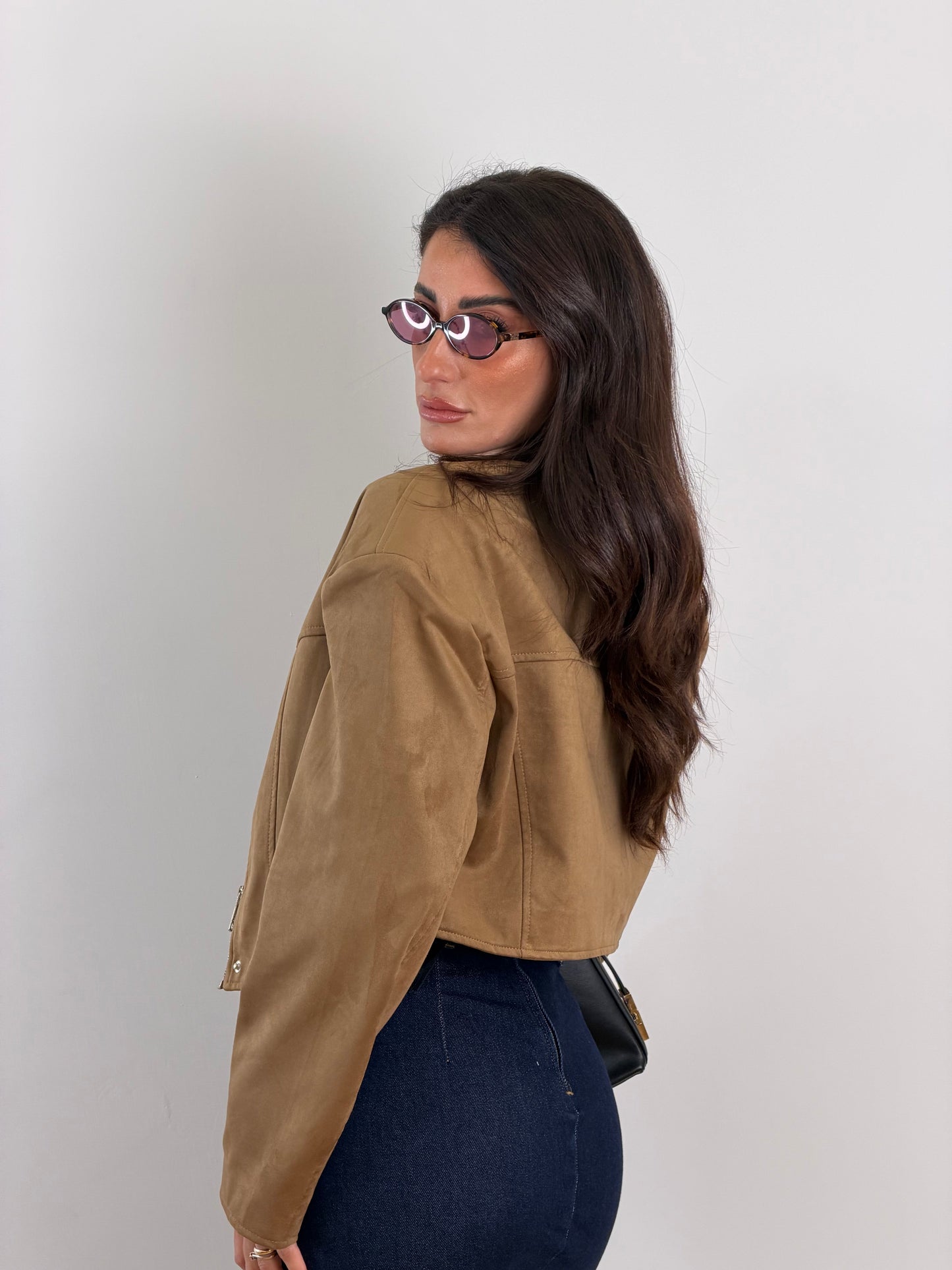 Giacca Suede Camel V11790