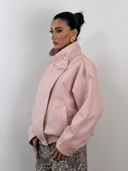 Jacket ecopelle rosa W5009