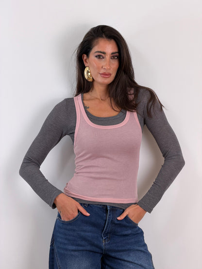T-shirt layered BICOLOR 45760