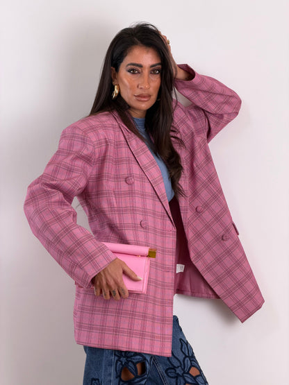 Blazer rosa quadri 13317