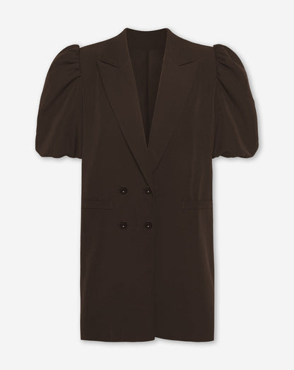 LIZZY PUFF SLEEVE BLAZER DRESS DONKERBRUIN