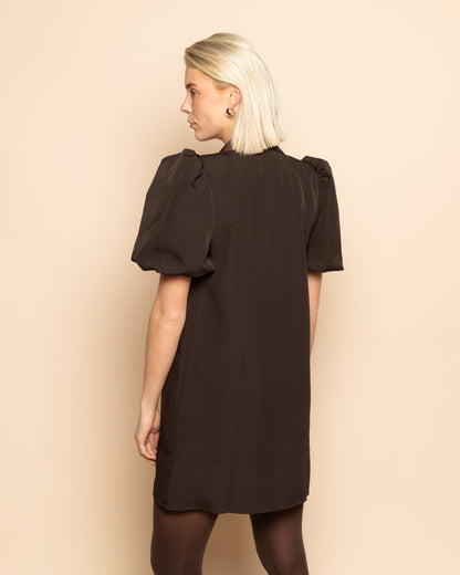 LIZZY PUFF SLEEVE BLAZER DRESS DONKERBRUIN