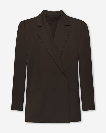 IRIS BOXY BLAZER DONKERBRUIN