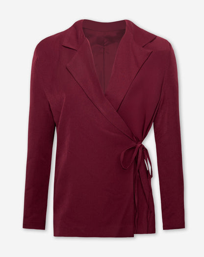 IRIS WRAP UP BLAZER BURGUNDY
