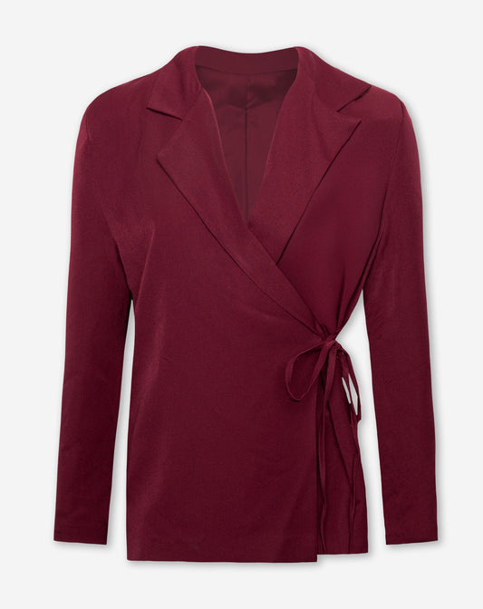 IRIS WRAP UP BLAZER BURGUNDY