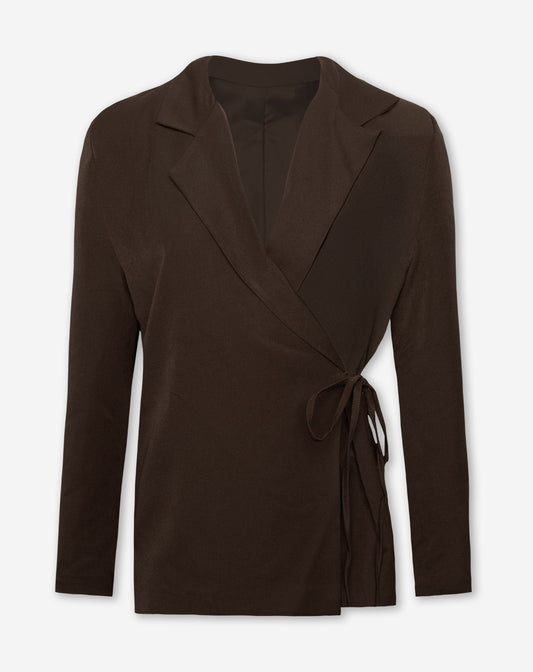 IRIS WRAP UP BLAZER DONKERBRUIN