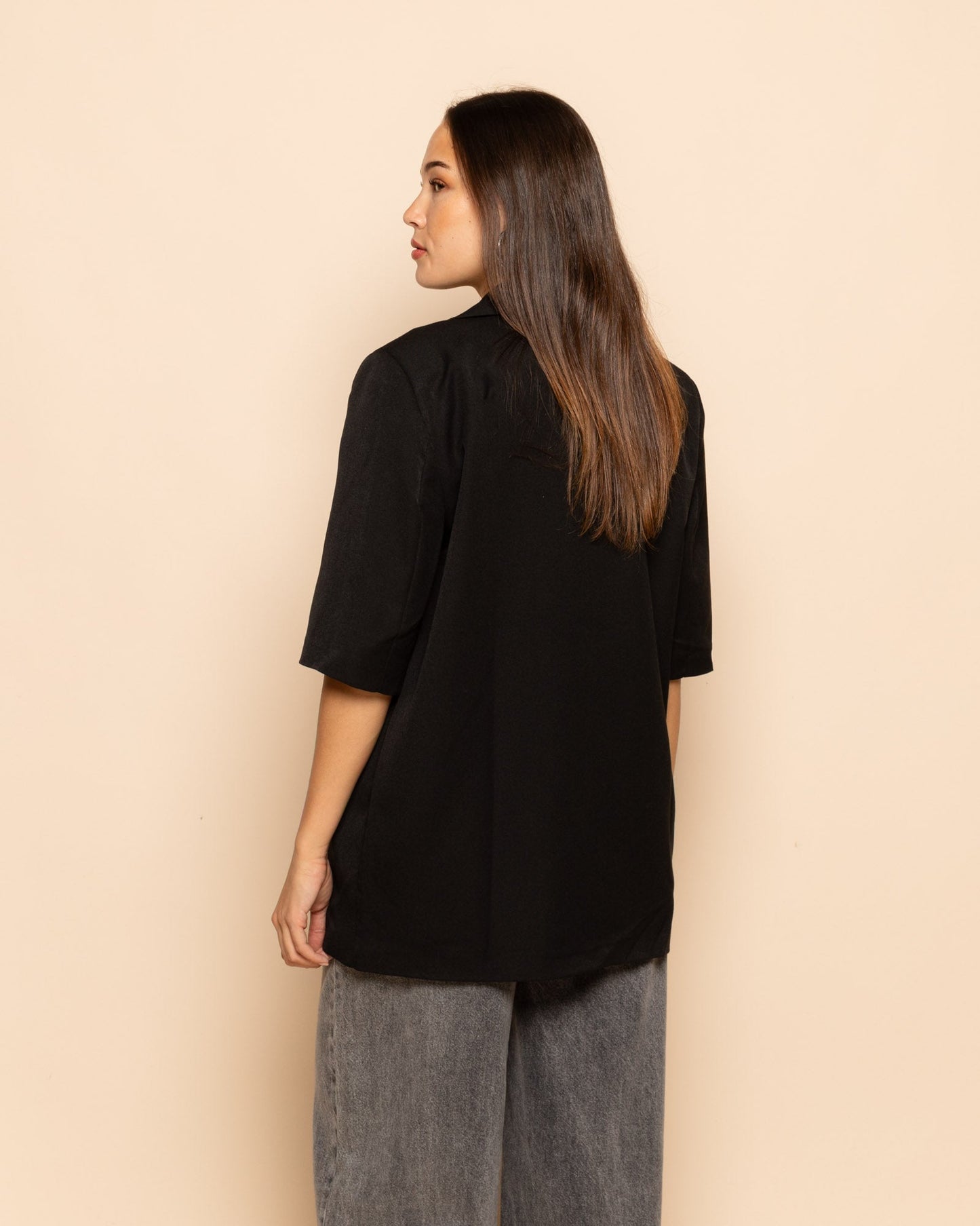 SHORT SLEEVE BLAZER ZWART
