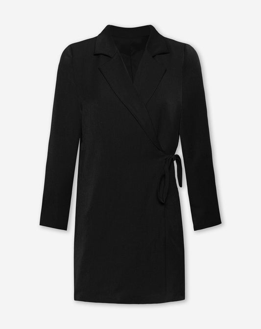 IRIS WRAP UP BLAZER DRESS ZWART