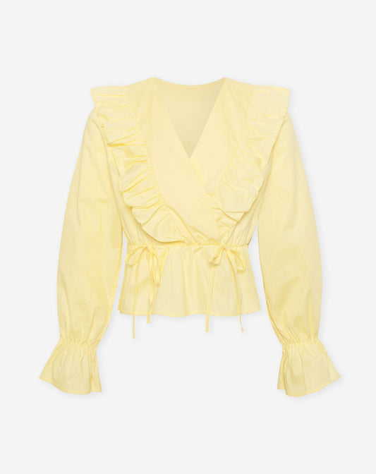 JADE POPLIN RUFFLE TOP BOTERGEEL