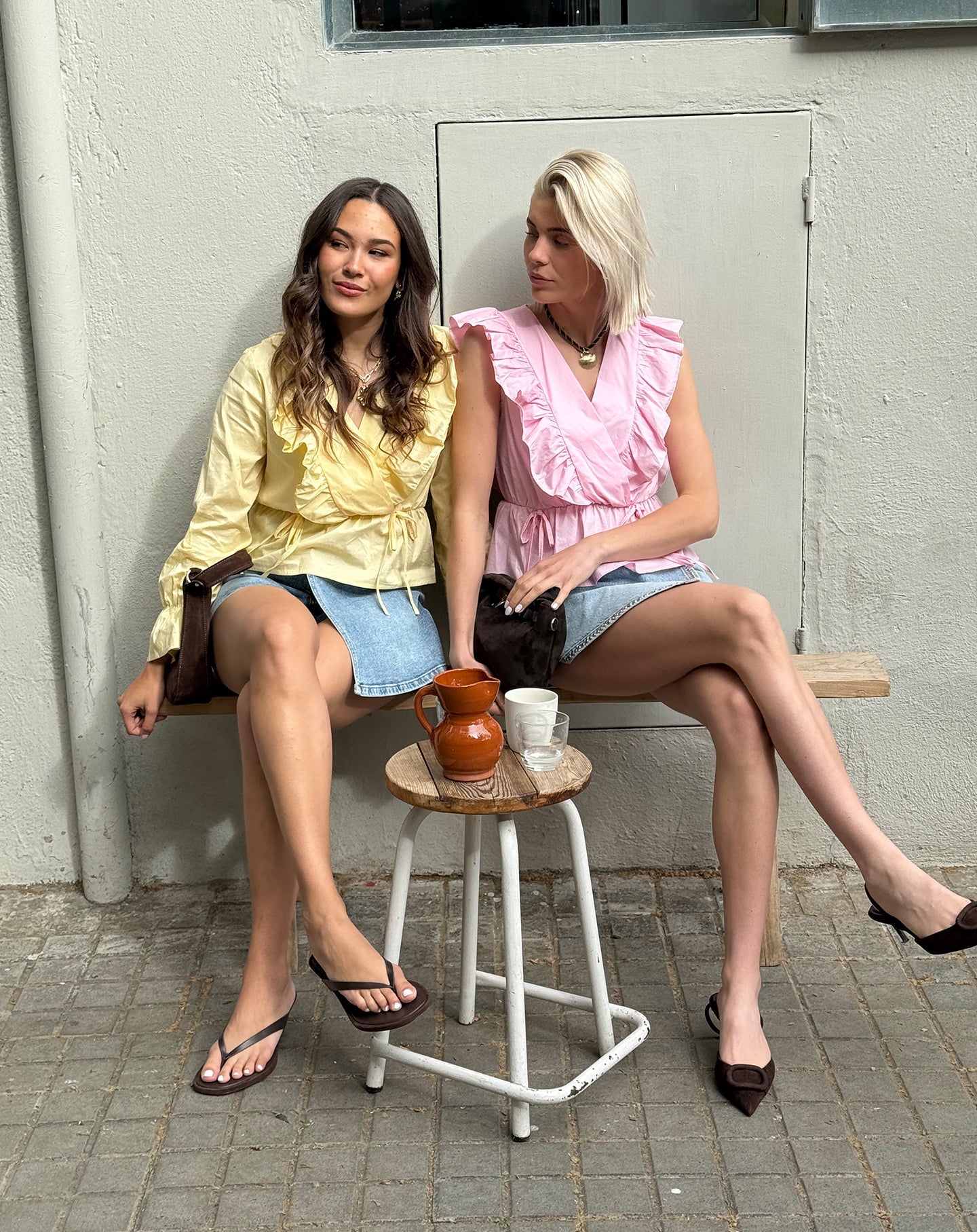 JADE POPLIN RUFFLE TOP BOTERGEEL