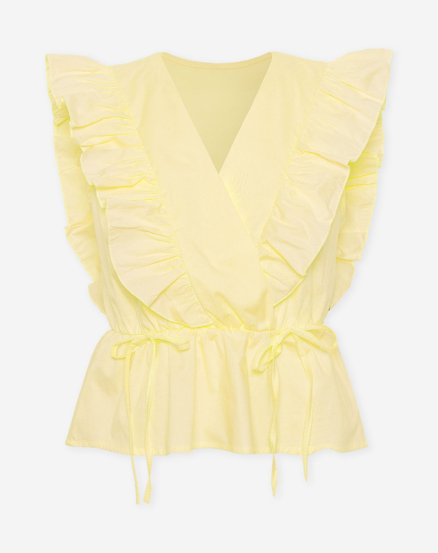 JADE SLEEVELESS POPLIN RUFFLE TOP BOTERGEEL