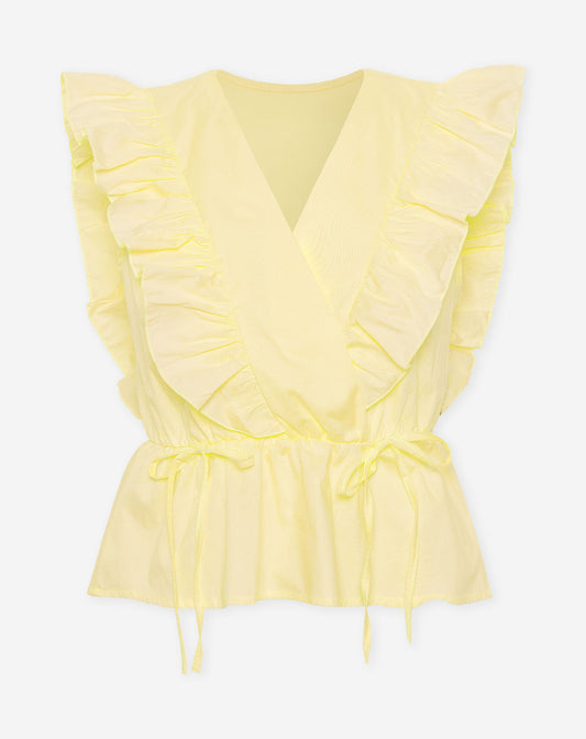 JADE SLEEVELESS POPLIN RUFFLE TOP BOTERGEEL