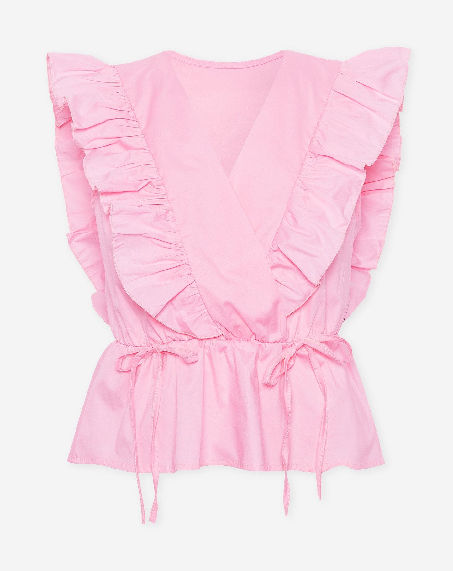 JADE SLEEVELESS POPLIN RUFFLE TOP LICHTROZE