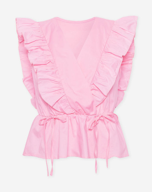 JADE SLEEVELESS POPLIN RUFFLE TOP LICHTROZE