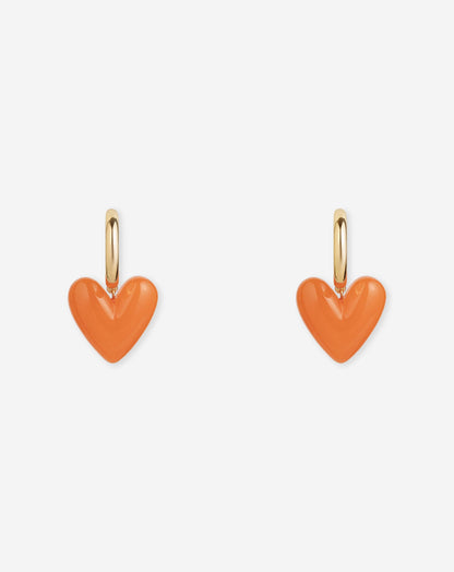 HEART COLORED HOOP EARRINGS ORANJE
