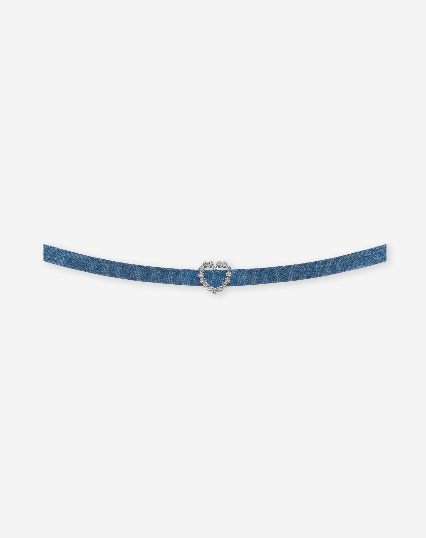 DIAMOND HEART DENIM CHOKER BLAUW