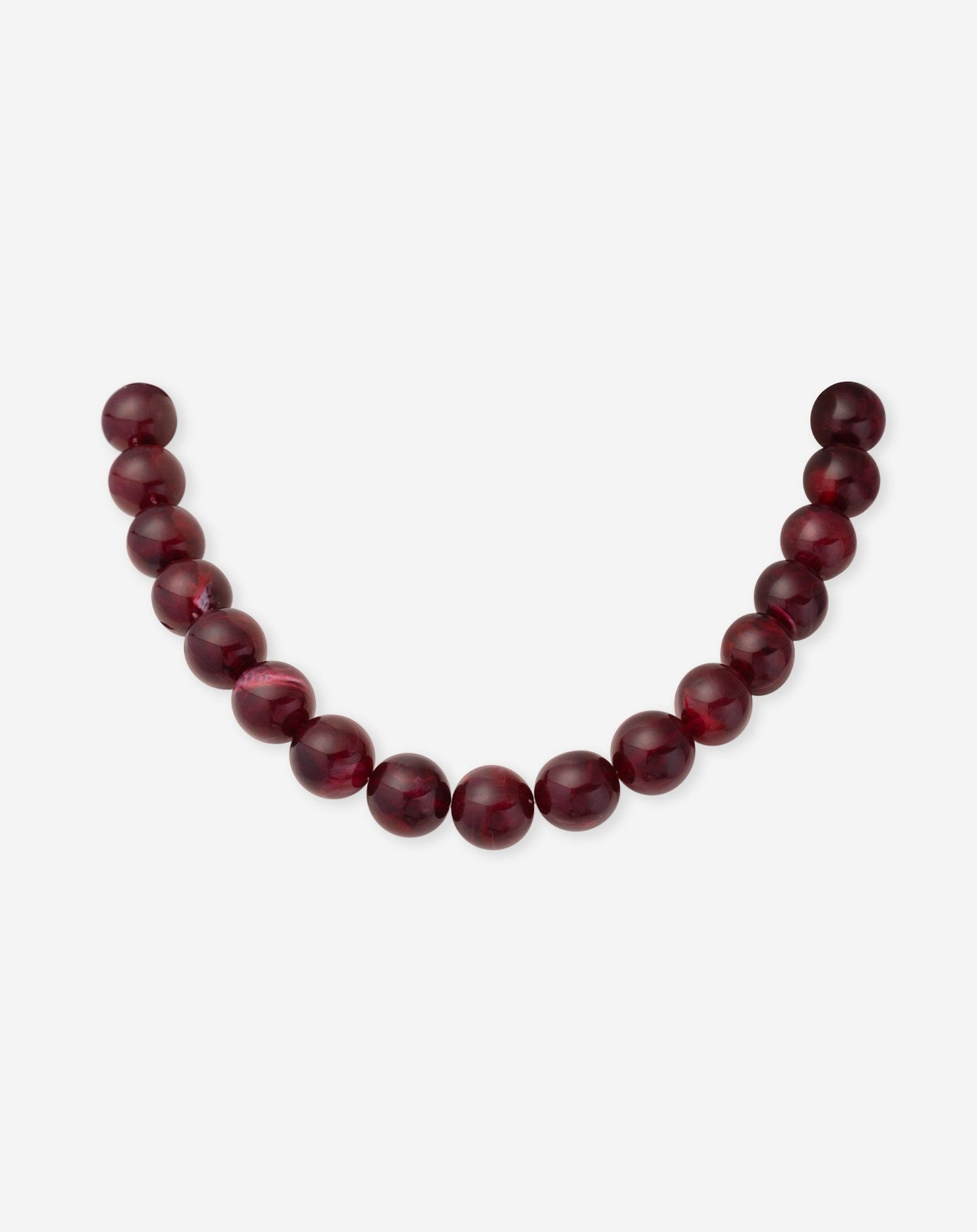 COLORED BEADS NECKLACE BURGUNDY