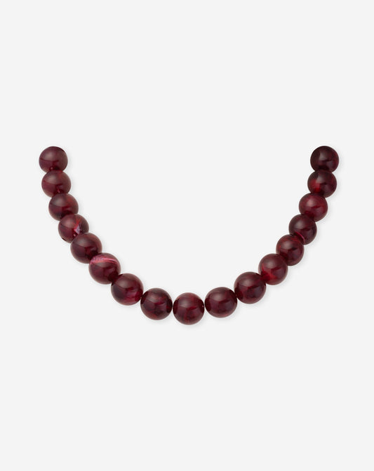 COLORED BEADS NECKLACE BURGUNDY