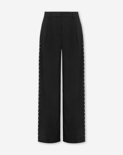 SAAR PINSTRIPE STUD PANTALON TALL ZWART