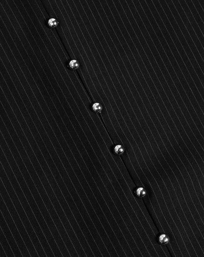 SAAR PINSTRIPE STUD PANTALON ZWART