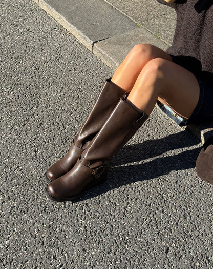 FAUX LEATHER BIKER BOOTS BRUIN