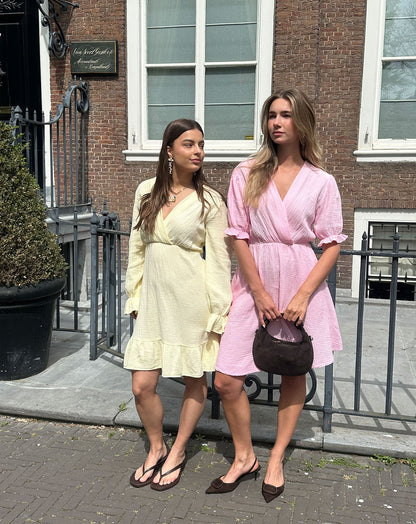 DILA MOUSSELINE DRESS HARD ROZE