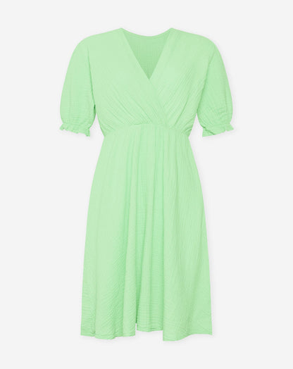 DILA MOUSSELINE DRESS PISTACHE