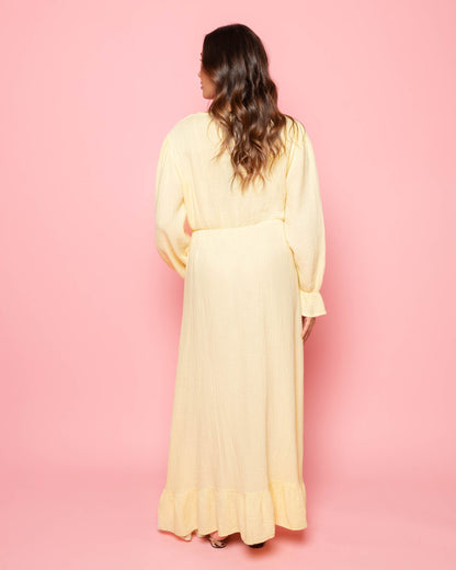MOUSSELINE MAXI RUFFLE DRESS BOTERGEEL