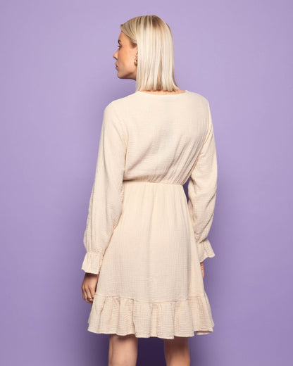 LEA MOUSSELINE DRESS ZAND