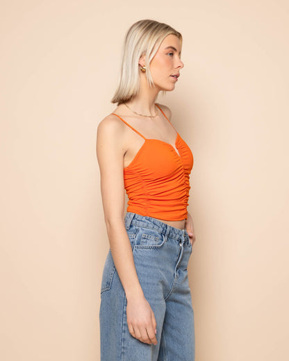 ELSA RUCHED CAMI TOP ORANJE