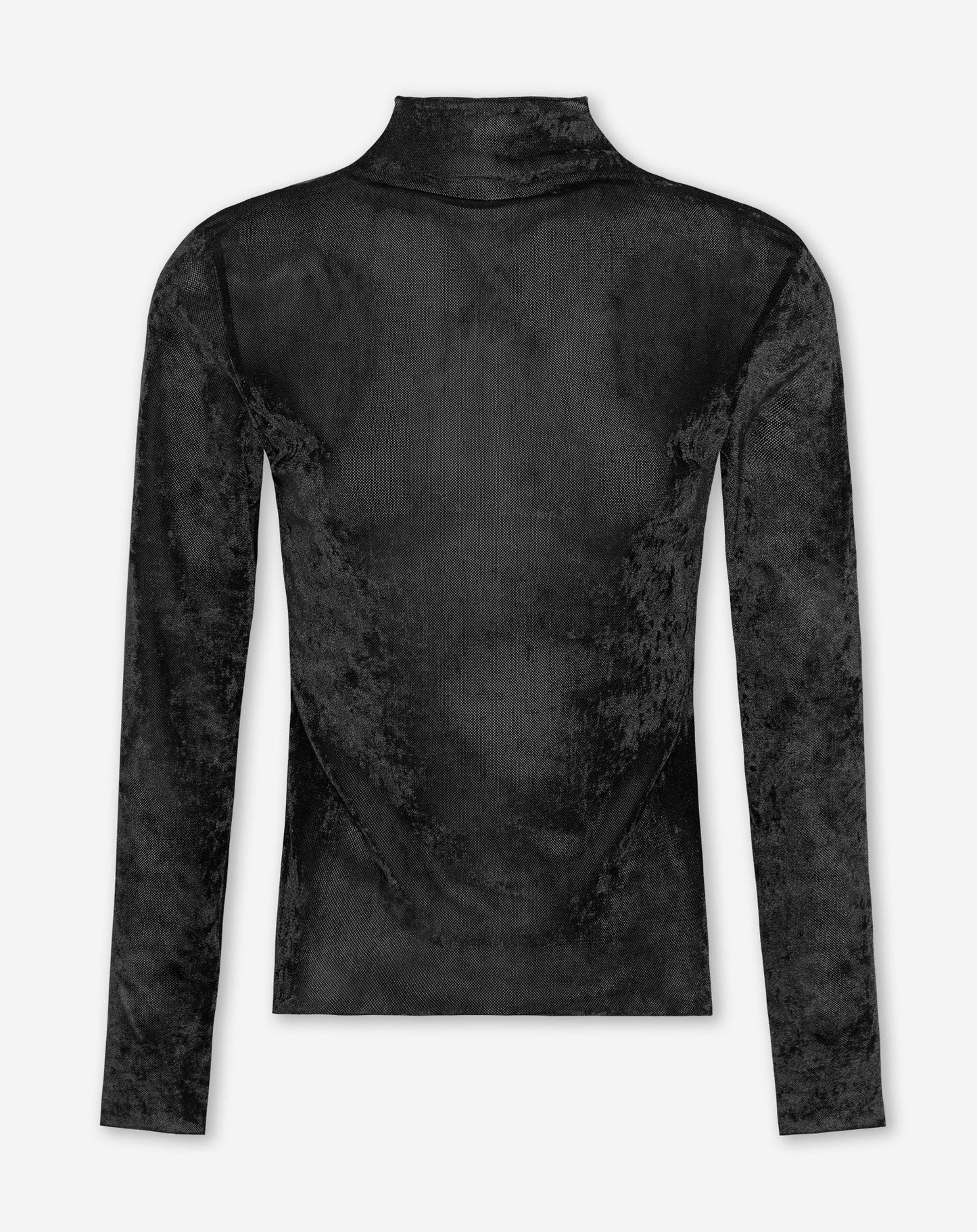 VELVET COL TOP ZWART