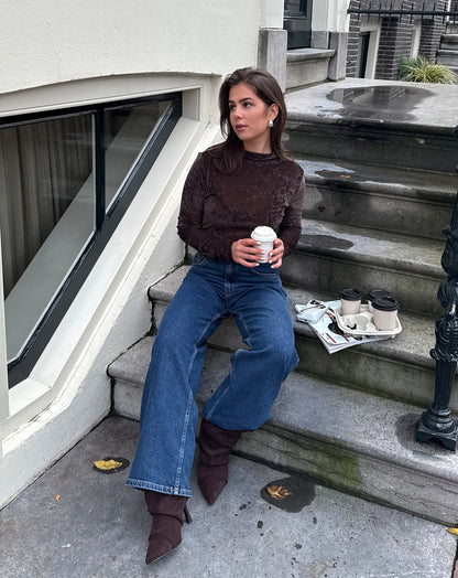 VELVET COL TOP BRUIN