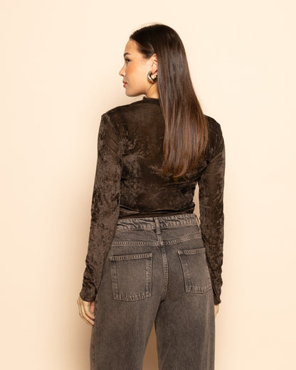 VELVET COL TOP BRUIN