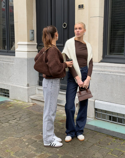 DENIM STRAIGHT LEG JEANS LICHTGRIJS