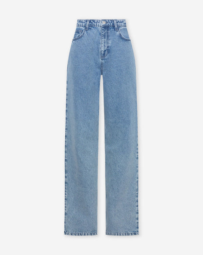 DENIM STRAIGHT LEG JEANS LUCHTBLAUW