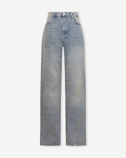 DENIM STRAIGHT LEG JEANS VINTAGE BLAUW