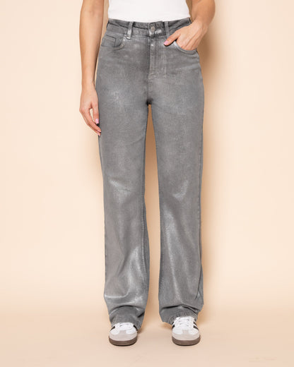 METALIC BOOTCUT JEANS GRIS