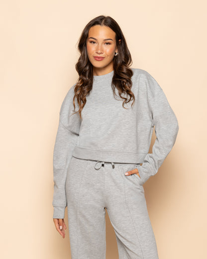 SCUBA CROPPED SWEATER LICHTGRIJS