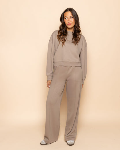 SCUBA PINTUCK PANTS TALL BEIGE