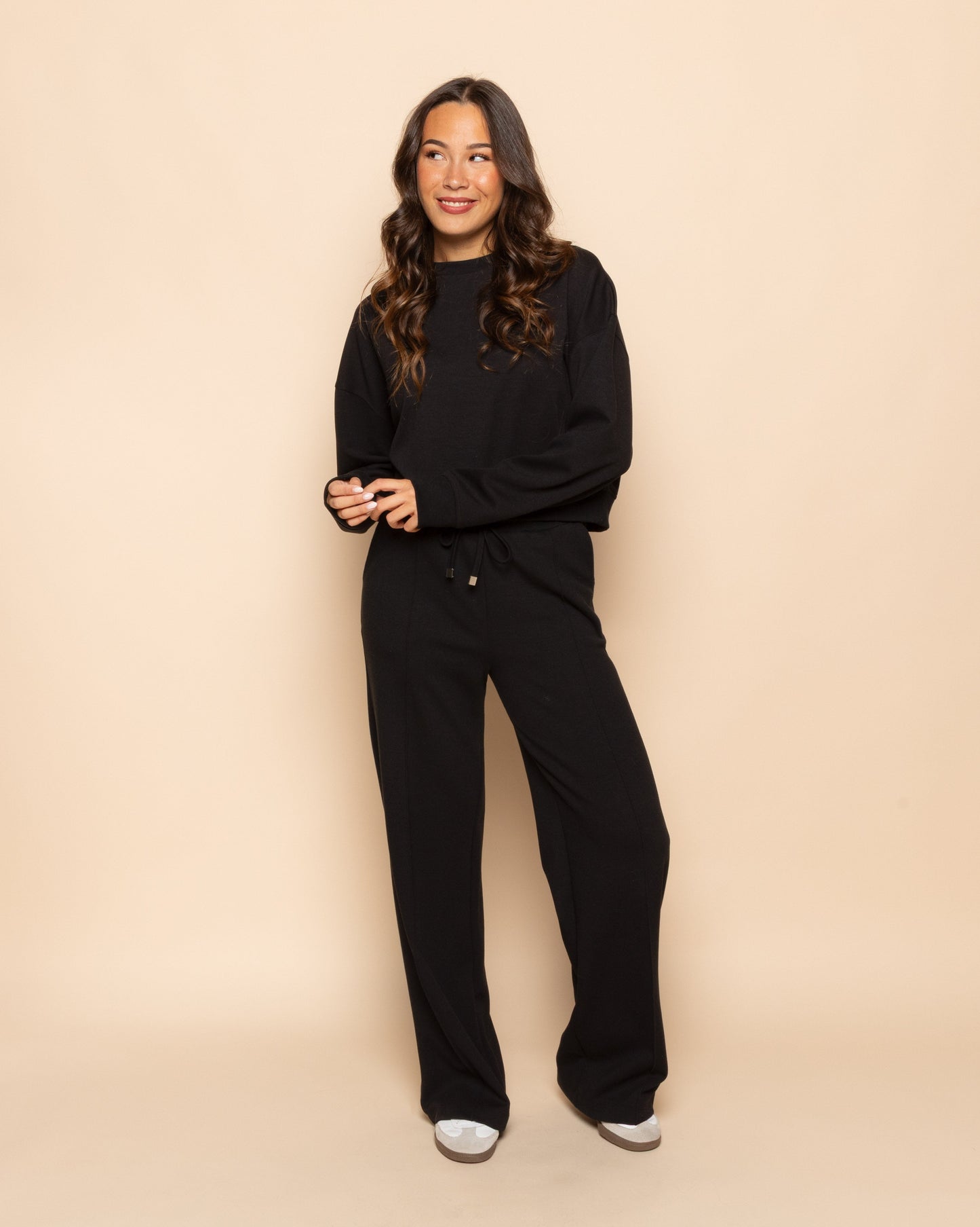 SCUBA PINTUCK PANTS PETITE ZWART