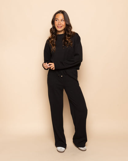 SCUBA PINTUCK PANTS PETITE ZWART