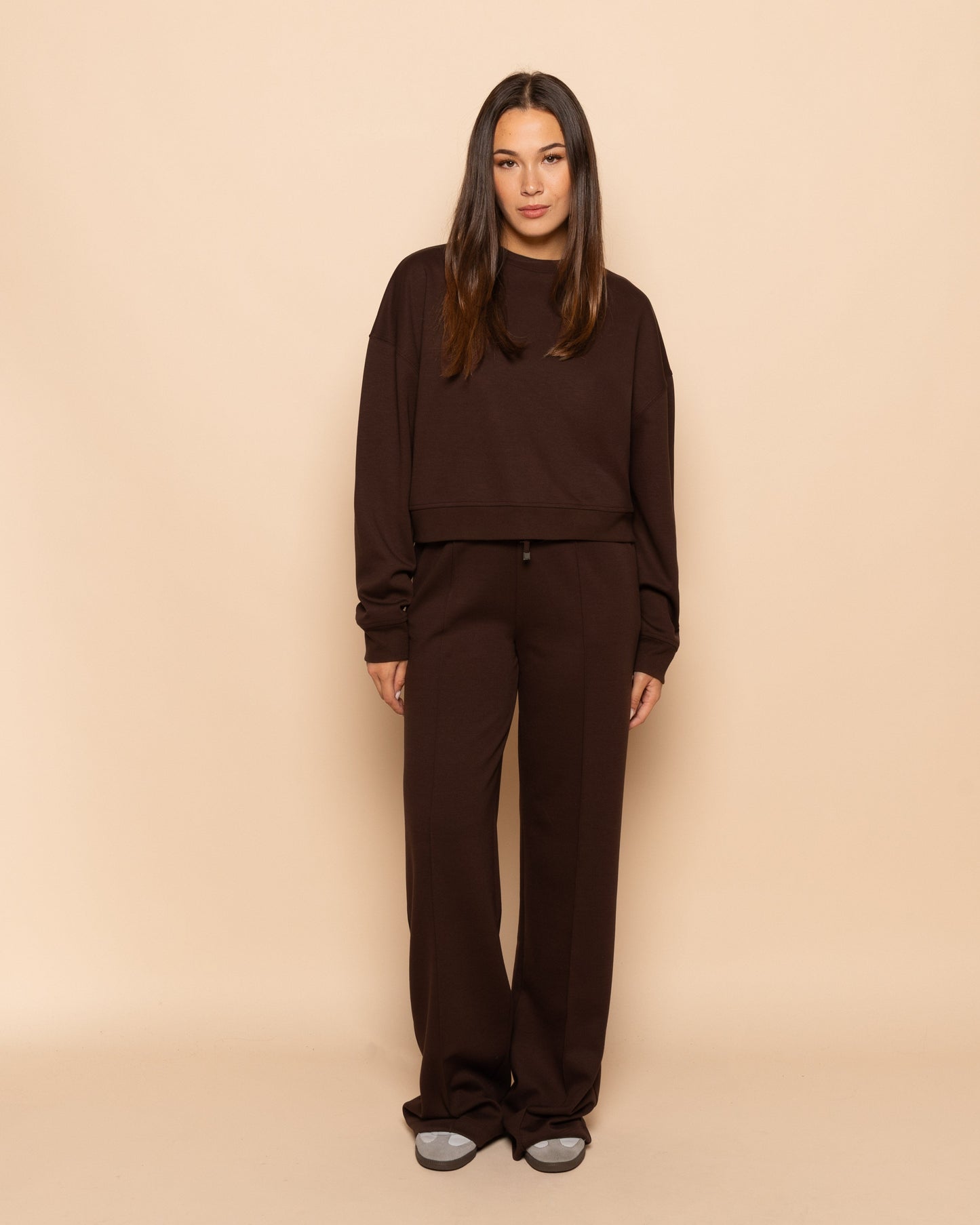 SCUBA PINTUCK PANTS PETITE BRUIN
